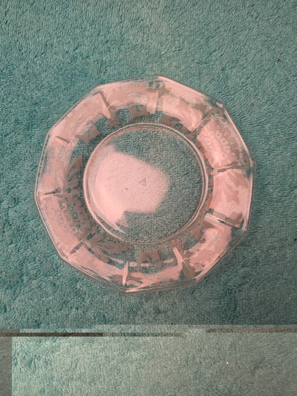 Vtg Signed Cambridge Glass Pink Cleo Decagon 6" Bread Butter Plate Triangle Mark